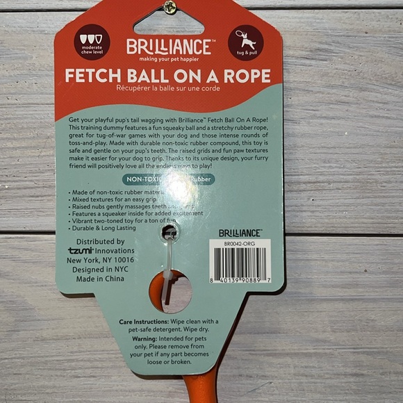Brilliance Fetch Ballon the Rope. Dog toy to play catch orange & blue. - Picture 5 of 9